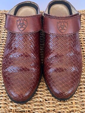 Ariat Women’s Sport Woven Leather Slingback Mules Basketweave Size 7.5B